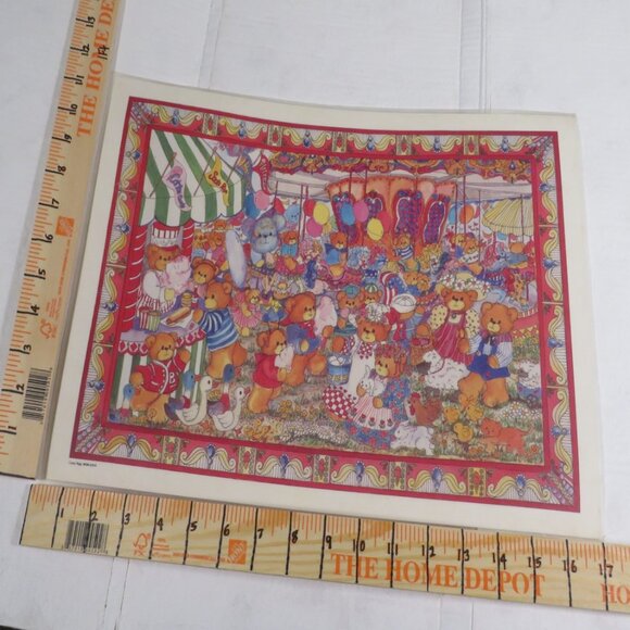 Vintage LUCY RIGGS 1986 Placemat COUNTRY FAIR #8 (professional thick lamination) - Picture 1 of 13